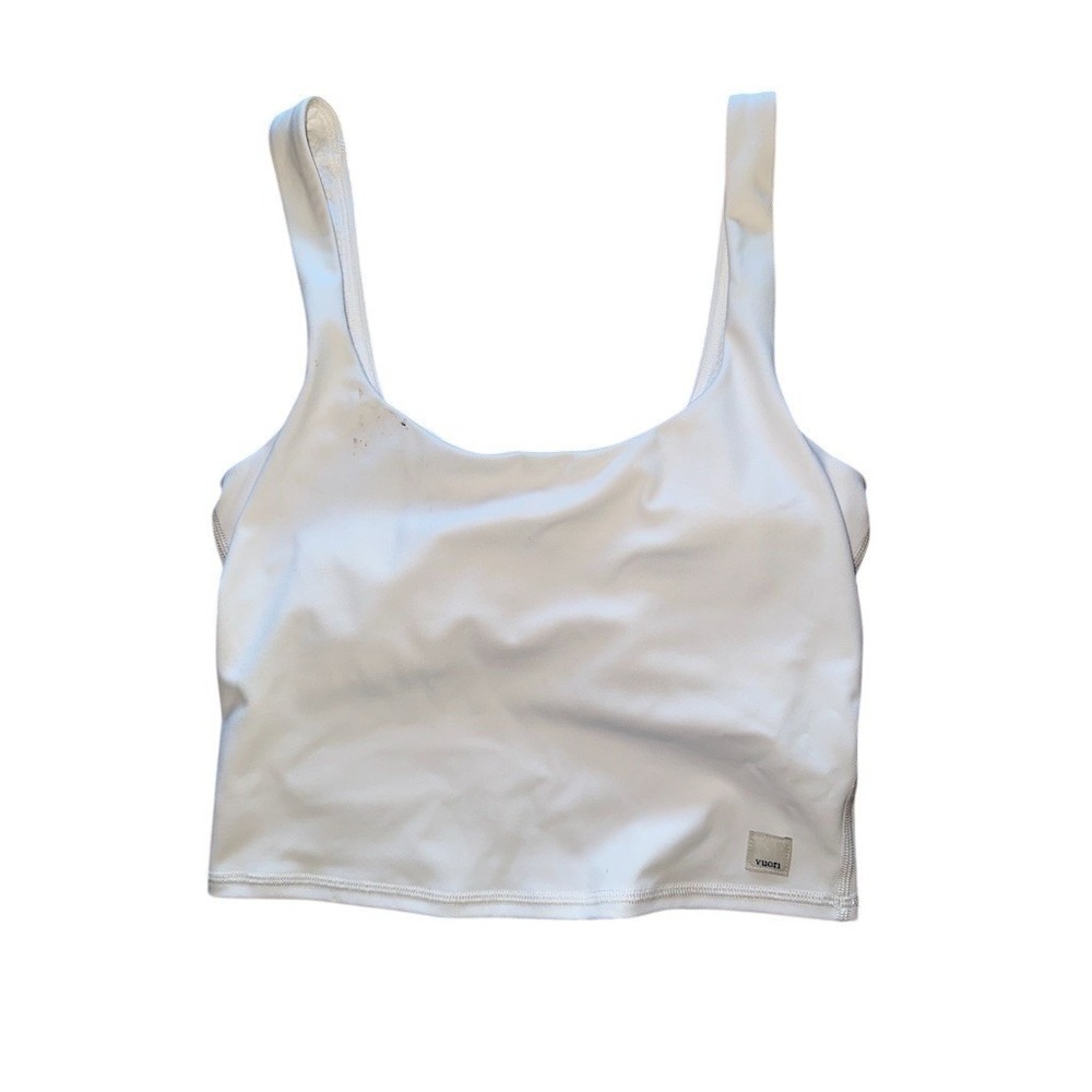 Vuori Daily Crop Tank Womens M White Longline Sports Bra Yoga athleisure run jog
